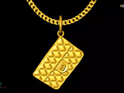 Women bag pendant charms - one inch pendant 3D print model 3D print model