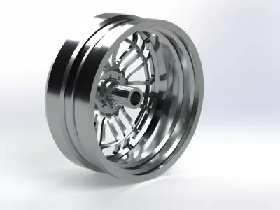 Multi-Spoke Alloy Wheel  Generic Performance Rim High Detail CAD 3D model