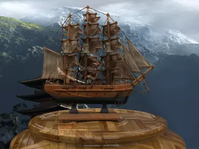 Chinese  sail boat 3D model