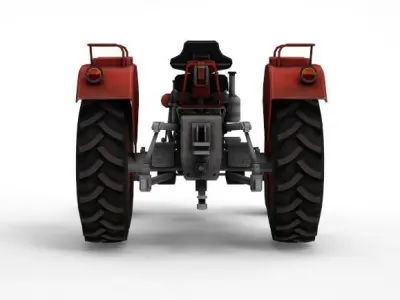 Low Poly Tractor Huerlimann D110 Low-poly 3D model