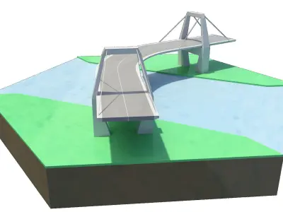 Road bridge hexagonal plant 3D model