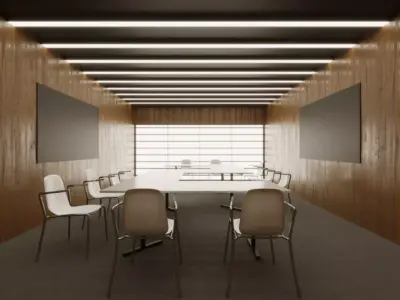 VR Conference Room Corona Max Scene and Baked Low-poly 3D model