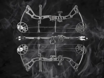 Compound Bow Low-poly 3D model