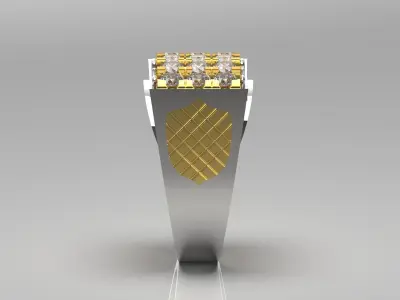 Two-tone goldMan ring with diamond model mr0079 3D print model