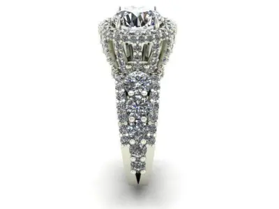 Engagement Ring So Many Round Diamonds On It Free 3D model