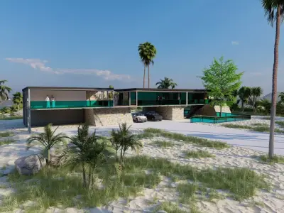 Casa Scene- Beach villa-Modern House 3D model