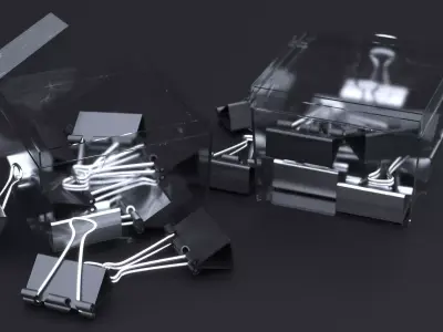 BINDER CLIPS AND STORAGE BOX 2024 3D model