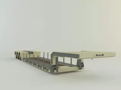 3ax lowbed trailer 3D model