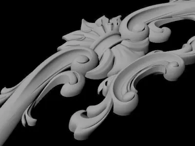 Central decor ornament for furniture 3D model 1004