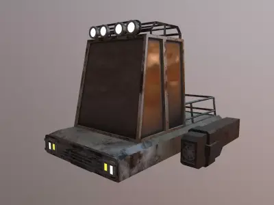 Cartoon Cyberpunk Car With 2 Texture Low-poly 3D model
