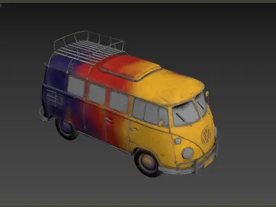 volkswagen-old-van volkswagen bus 3D model