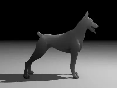 Dobermann High Poly - Base mesh 3D model
