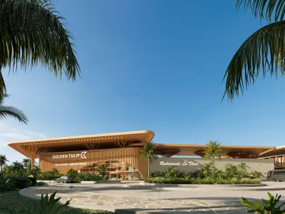 hotel de luxo na praia 3D model