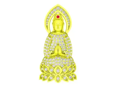 6022 luxury chinese buddha diamond pendant 3D print model