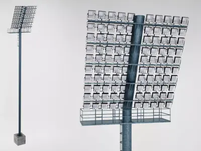 Stadium light large box Low-poly 3D model