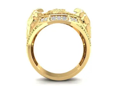 Dragon Ring with Gemstones 3D Model for Men 1911 3D print model