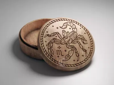 Scorpio Zodiac Sign - Jewelry Box - Files for CNC Router  3D model