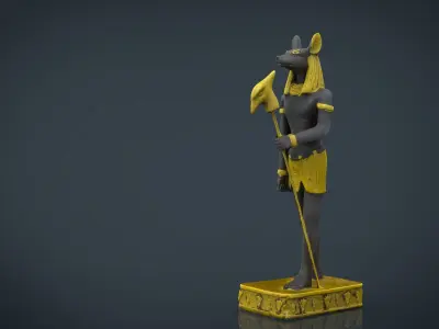 ANUBIS egyptian statue of person Low-poly 3D model