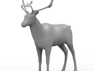 Deer Base Mesh Low-poly 3D model