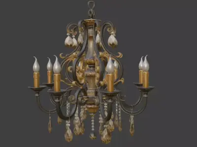 Ornate Vintage Chandelier 3D Model 3D model