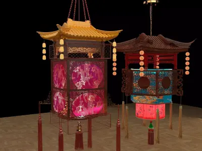 Chinese royal palace lantern  3D model buy