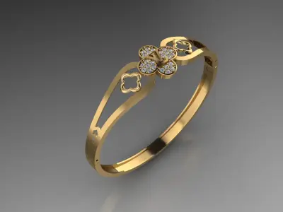 3D jewelry design vintage bangle 3D print model