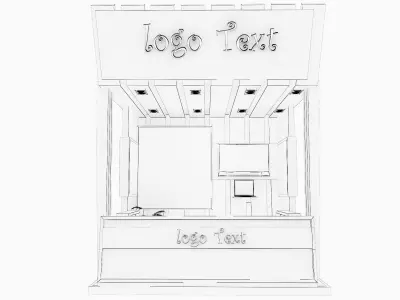 Kiosk Partition Booth a127 3D model