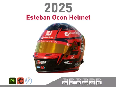 F1 Esteban Ocon Helmet 2025  3D model