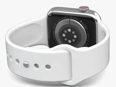apple watch s4 sport 44mm white 3D model