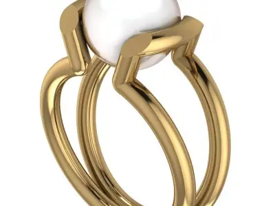 PEARL GOLD OPEN RING  3D print model
