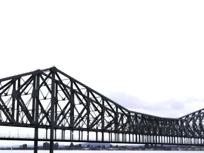 Low Poly Suspension Type Balanced Cantilever Bridge 3D model