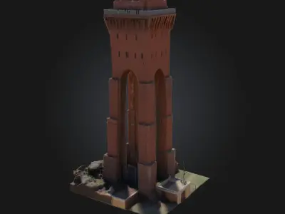 Water Tower Majesty  Industrial Grandeur Meets Timeless Utility 3D model