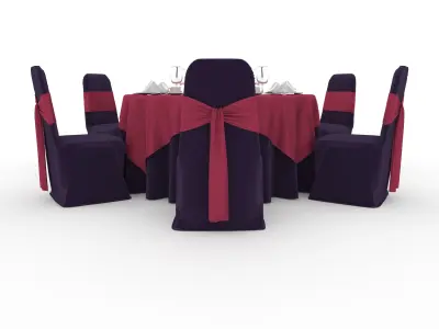 Banquet Table and Chair 56 3D model