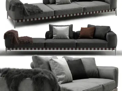 Flexform Gregory Sectional Sofa - 02 Low-poly 3D model