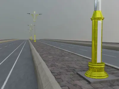 Decorative Lighting Pole Type-6 3D model