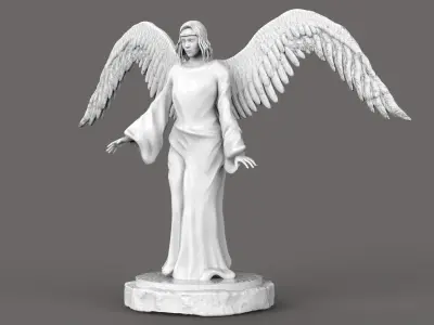 The Angel Statue Low-poly 3D model
