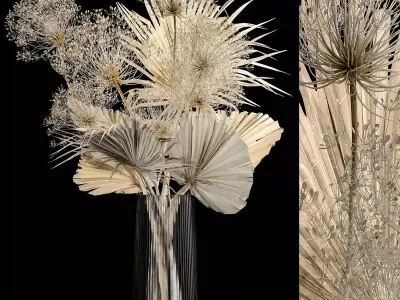 Bouquet Of Dry Palm Leaves And Hogweed 240 3D model