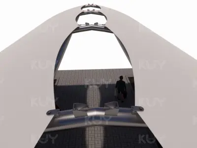 Roof structure for car parking and walkways 2 Low-poly 3D model