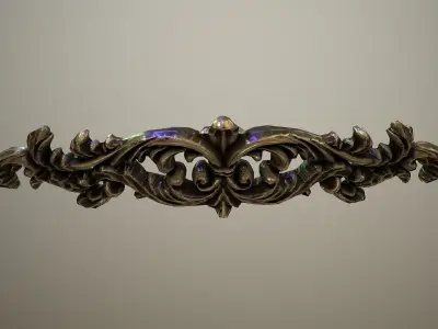 Luxurious Bronze Ornament Low-poly 3D model