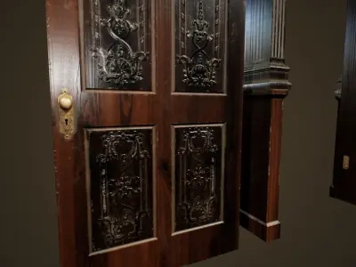 Antique Door - PBR Game Ready Low-poly 3D model
