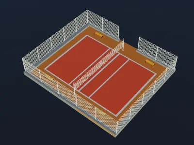 Volleyball Stadium Low-poly 3D model order