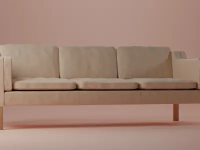 Leather sofa Low-poly 3D model purchase