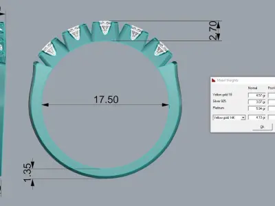 Jewelry Ring Gold 3D print model