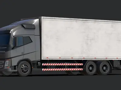 Low Poly Truck Model volvo semi Low-poly 3D model