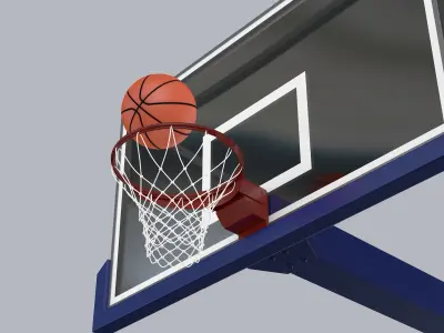 Basketball Backboard and Ball 3D model