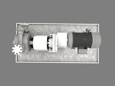 Centrifugal Pump PBR Low-poly 3D model