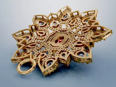 Luxury Floral Pendant  3D print model