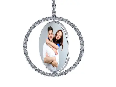 Spinning diamond picture pendant 3D model