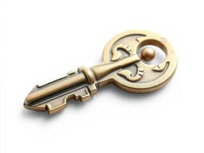 Intricate Antique-Style Key model pack Low-poly 3D model