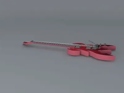 Red rock guitar Free 3D model